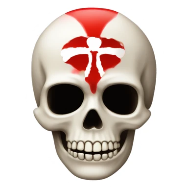 Une tête de mort realiste rouge sticker