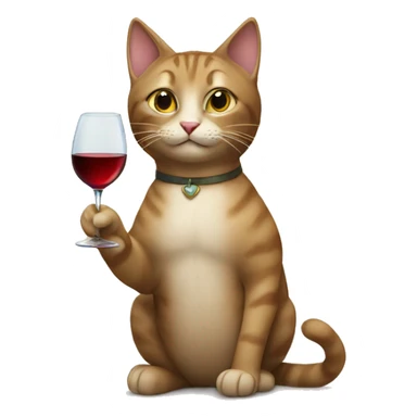 Cat holding wine glass  sticker