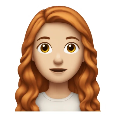 white girl with long auburn hair  sticker