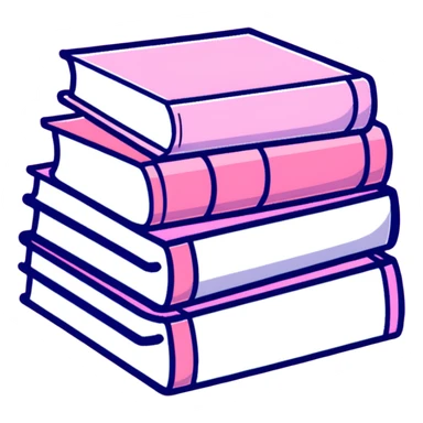 pink books cartoon sticker sticker