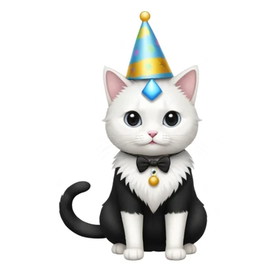 a full-body white cat new year  sticker