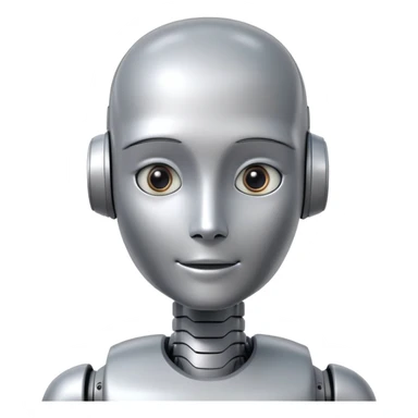 friendly Humanoid robot, face + neck sticker