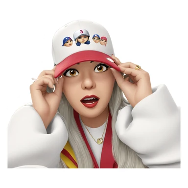 girl with baseball cap jewelry sticker