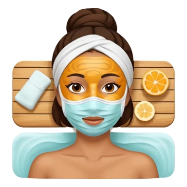 Lady with face mask spa beauty full face relaxing sticker