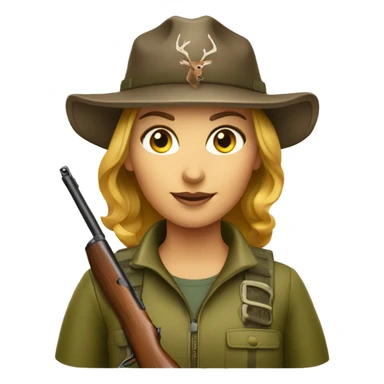 Female deer hunter sticker