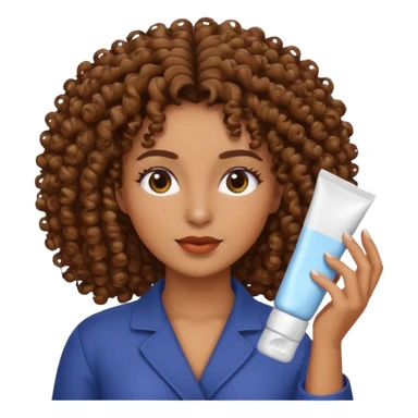 Mulher fazendo Skincare cacheada sticker