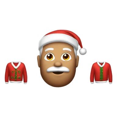 Santa wearing Christmas sweater  sticker