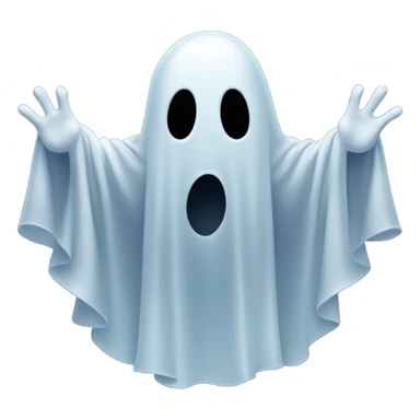 Ghost shrugging shoulders sticker