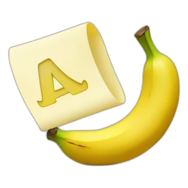 S letter with banana sticker