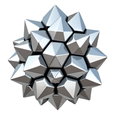 Hyperrealistic, isolated, extremely detailed, 3D rendering, metallic cluster, silver chrome shades Cassiterite  sticker