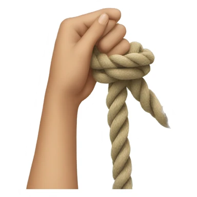 hands holding a rope sticker