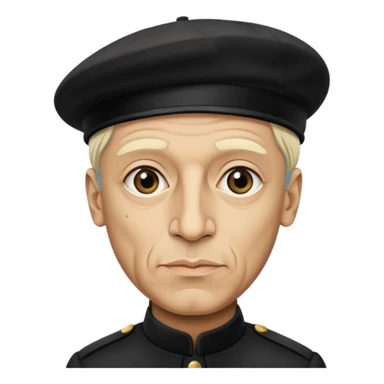 Pablo Picasso wear black berret hat sticker