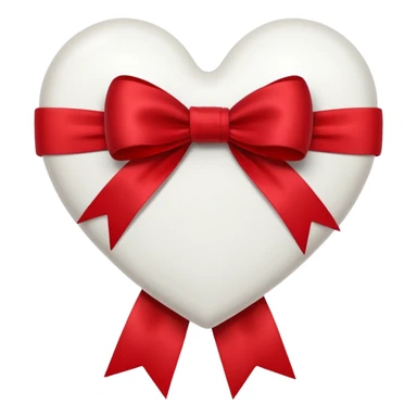 white heart with a velvet ribbon sticker