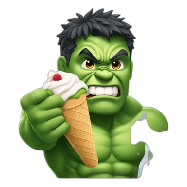 Hulk eating ice cream  sticker