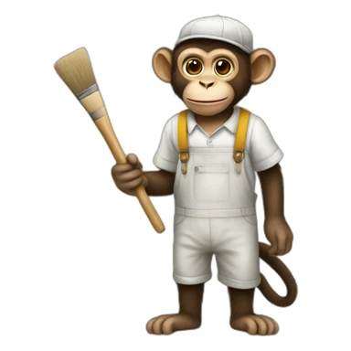 a painter monkey full body sticker