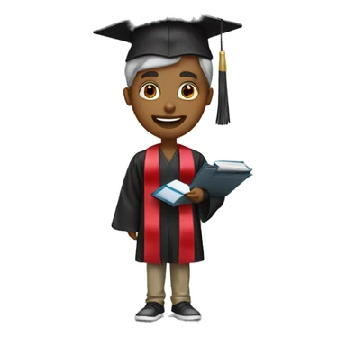 Student being presented with doctorate degree sticker