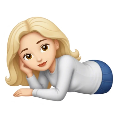 lady laying down on stomach  sticker