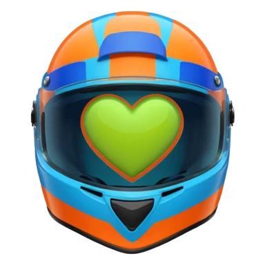 ate a Florecent green heart emoji as the same patterns as Lando Norris's helmet sticker
