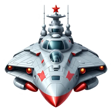 Futuristic Russian battle cruiser spaceship with red star insignia sticker