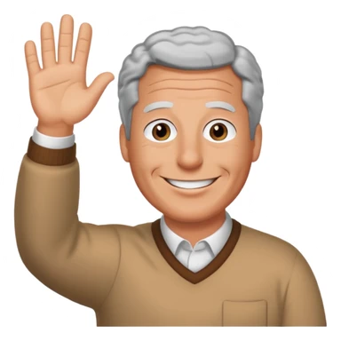 Create an emoji of Epstein waving to the camera in Family Guy style but make it especially like Epstein and not like all old guys sticker