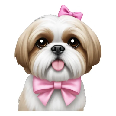 Shih tzu with pink bow sticker