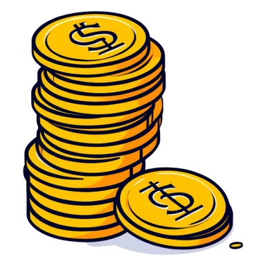 stack of coins sticker