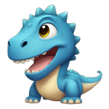 Cute Dinosaurus with hair in front of his eyes, he has short arms sticker