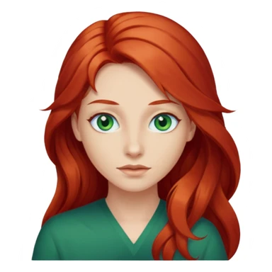 Like the first but her eye green  and blue and her hair red that brolong herwn  sticker