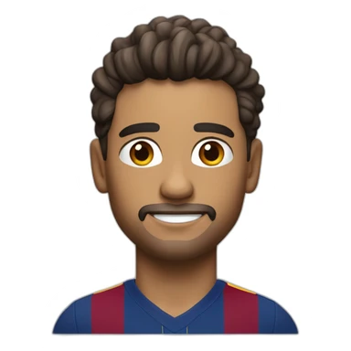 Ronald Araujo in Barcelona shirt with the ends of his hair in white colour sticker