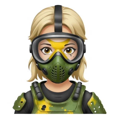 paintball player face girl sticker