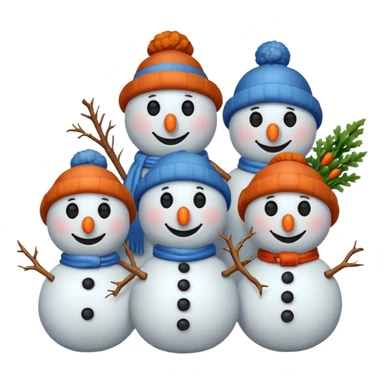 hatted snowmen  sticker