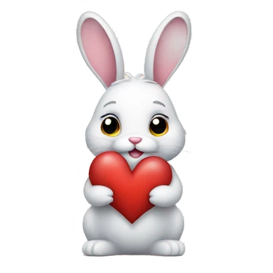 Bunny with hearts sticker