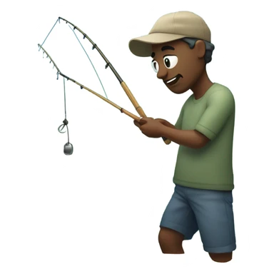 Man fishing in sea sticker