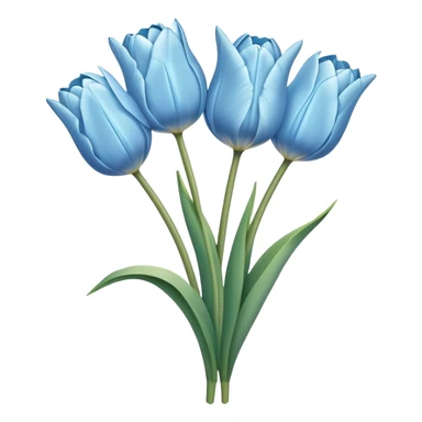 Light blue tulip bundle, cut sticker