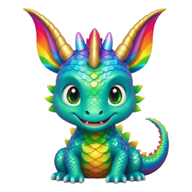 A cute little dragon  rainbow sticker