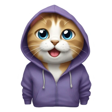 Cat with a hoodie sticker