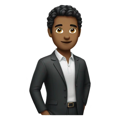 smart person in dark hair sticker