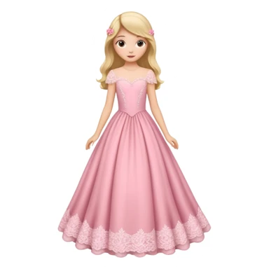 Gown in pink for kids only dress sticker