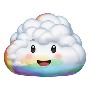 big rainbow poop emoji cloud sticker