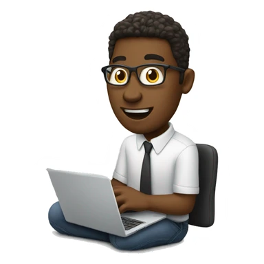 guy using laptop with lots of money coming out of it sticker