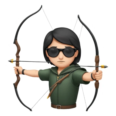 Blind archer aiming show black shades on the archer sticker