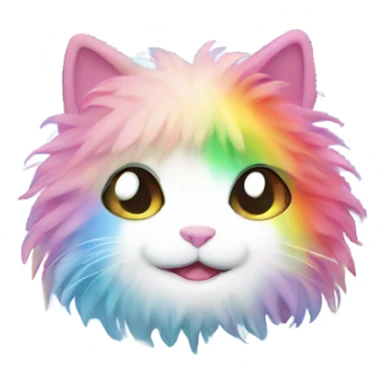 Fluffy rainbow kitty sticker