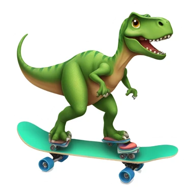 dinosaur wearing a tshirt on a skateboard sticker