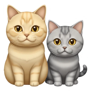 Medium-length black hair + one golden shaded British Shorthair cat + one silver shaded British Shorthair cat. sticker