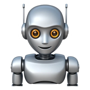 Crée-moi un robot sympathique, pour un chatbot moderne, je veux uniquement la tête sans le corps sticker