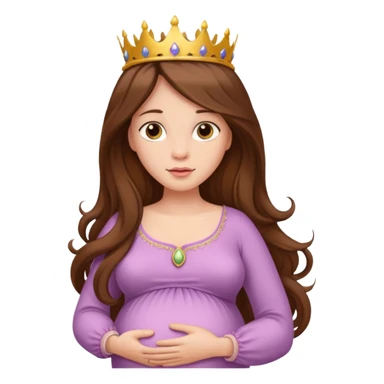 Pregnant princess with brown long hair sticker