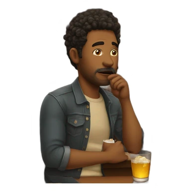 drunk guy at a bar with an opinion sticker