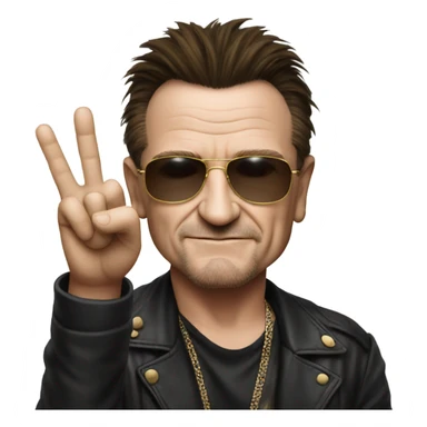 Bono doing peace sign sticker