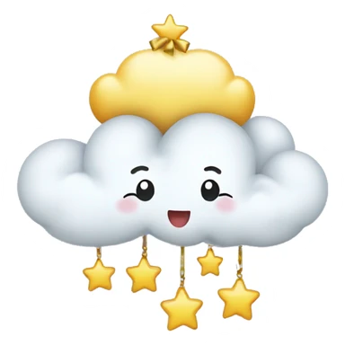 Cloud with hanging bows  sticker
