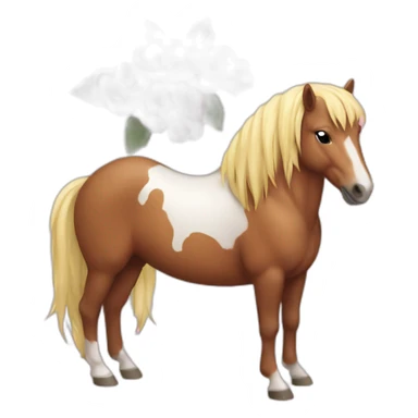 Caballo Rosa con flor sticker